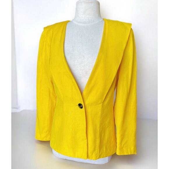 VTG 80s G.B. Scott Blazer Linen Blend Old Money Inspired By Princess Diana Sz 8 - Picture 4 of 11